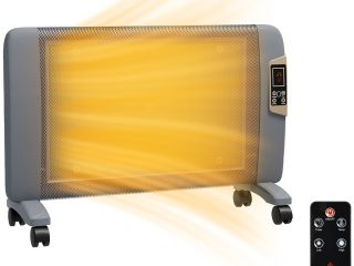 HOMCOM Mica Electric Space Heater, Portable Heater, 2 Heat Settings