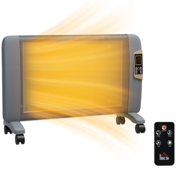 HOMCOM Mica Electric Space Heater, Portable Heater, 2 Heat Settings