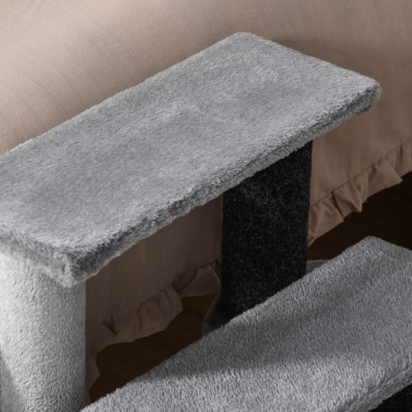 PawHut Pet Stairs with 3-step Stair, Scratching Posts, Platforms, Toy Ball - Image 8