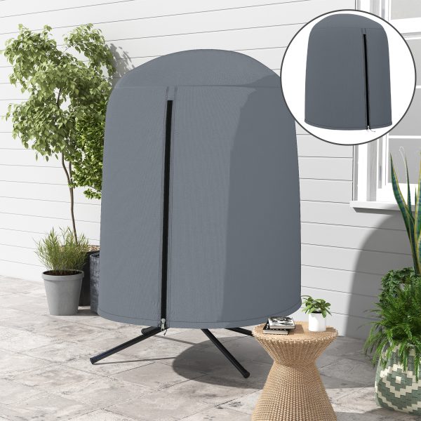 Outsunny Hanging Egg Chair Cover Garden Swing Chair Cover Waterproof, Grey - Image 2