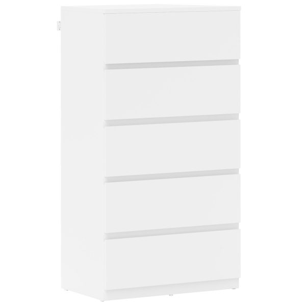 HOMCOM Bedroom Chest of Drawers, 5 Drawers Dresser, Drawer Unit, White