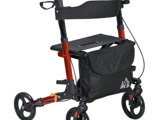 4 Wheel Rollator Walker with Seat Adjustable Mobility Walker with Bag