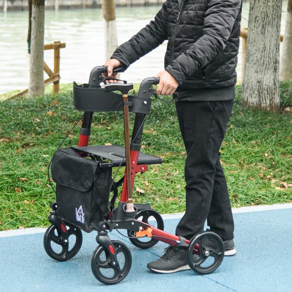 4 Wheel Rollator Walker with Seat Adjustable Mobility Walker with Bag - Image 2