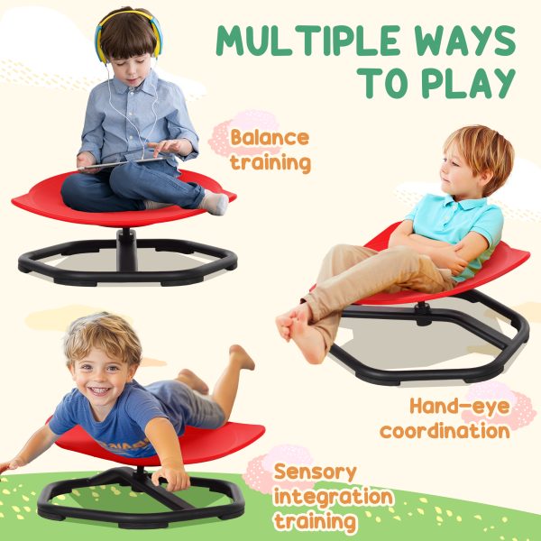 AIYAPLAY Spinning Chair for Autism Sit and Spin, Coordination & Balance, Red - Image 6