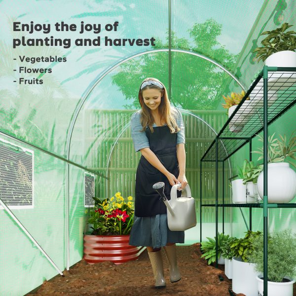 Outsunny Greenhouse Polytunnel Walk-in Grow Plant Steel 3 x 2 m Outdoor - Image 7