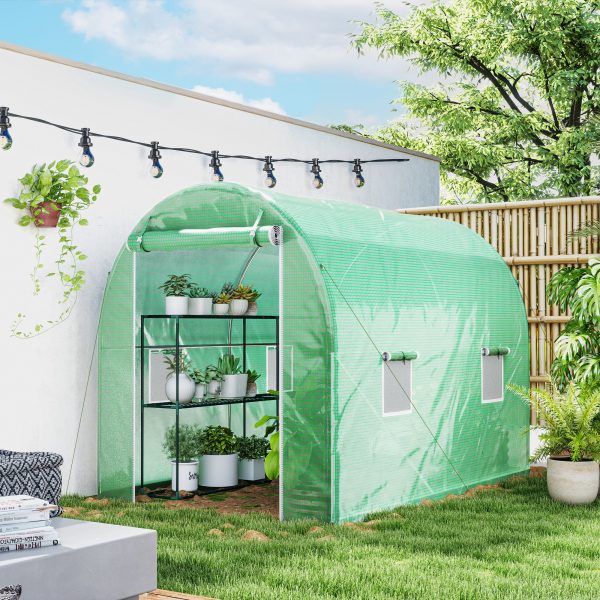 Outsunny Greenhouse Polytunnel Walk-in Grow Plant Steel 3 x 2 m Outdoor - Image 2