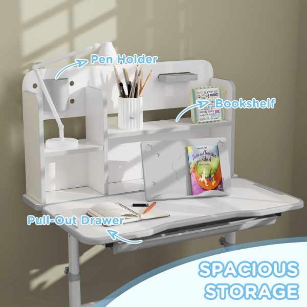 AIYAPLAY Kids Desk and Chair Set w/ Tiltable Desktop Reading Rack - Image 6