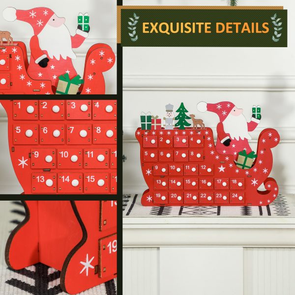 HOMCOM Advent Calendar, Christmas Countdown Calendar with 24 Drawers - Image 4