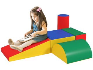 HOMCOM 5 Piece Soft Safe Foam Playset Climb and Crawl Activity Toy for Toddler