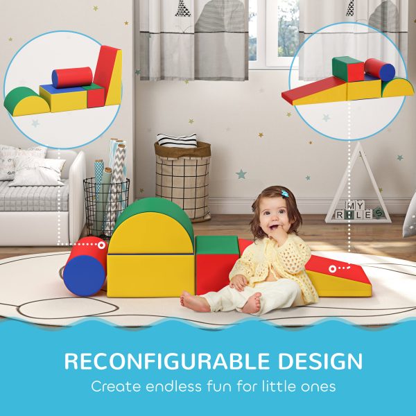 HOMCOM 5 Piece Soft Safe Foam Playset Climb and Crawl Activity Toy for Toddler - Image 4