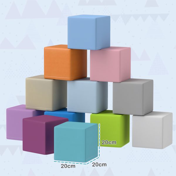 HOMCOM 12 PCs Soft Play Blocks Soft Foam Toy Blue - Image 5