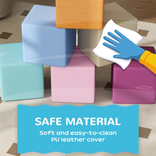 HOMCOM 12 PCs Soft Play Blocks Soft Foam Toy Blue - Image 6