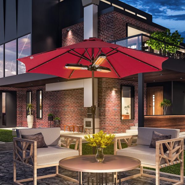 Outsunny Electric Parasol Heater Infrared Quartz 2000W Outdoor Umbrella mounted - Image 2