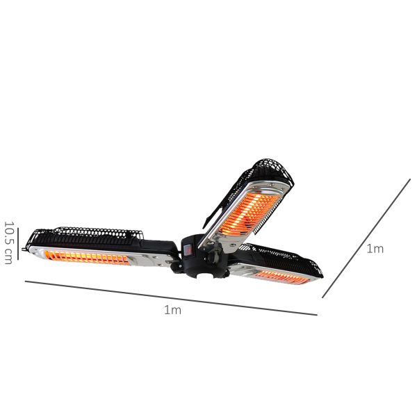 Outsunny Electric Parasol Heater Infrared Quartz 2000W Outdoor Umbrella mounted - Image 5