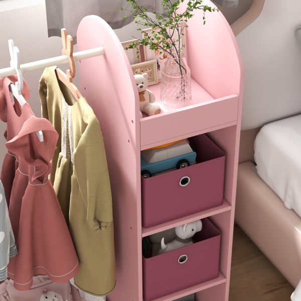 AIYAPLAY Kids Cloth Rail with Storage Shelf, Boxes, Mirror for Bedroom - Image 8