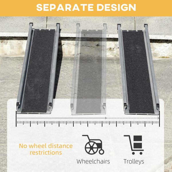 HOMCOM Aluminium Telescopic Wheelchair Ramps, 122cm, 270kg, Folding Ramp - Image 4