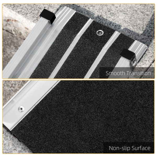 HOMCOM Aluminium Telescopic Wheelchair Ramps, 122cm, 270kg, Folding Ramp - Image 6