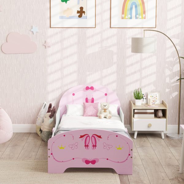 AIYAPLAY Ballet Theme Toddler Bed Frame with Safety Rails, for 3-6 Years - Image 8