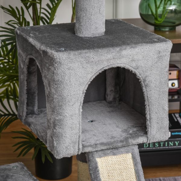 Cat Tree Tower w/ Sisal Scratching Posts Pad Hanging Ball Perch Condo Hammock - Image 7