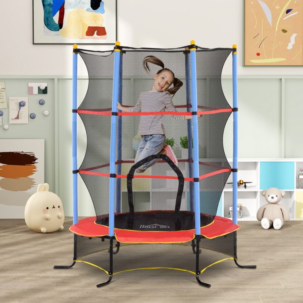 HOMCOM Trampoline for Kids w/Enclosure Net Built-in Zipper 3-10 Year - Image 2