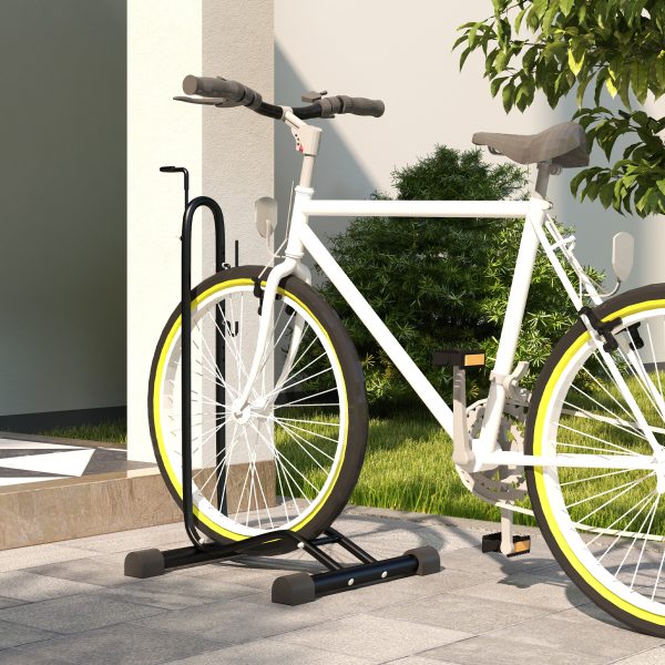 SPORTNOW Vertical & Horizontal Bike Rack Fits 6"-28" and 700c Bikes, Black - Image 2