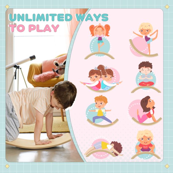 AIYAPLAY Kids Wooden Balance Board for Children, for 3-8 Years Old, Natural - Image 3