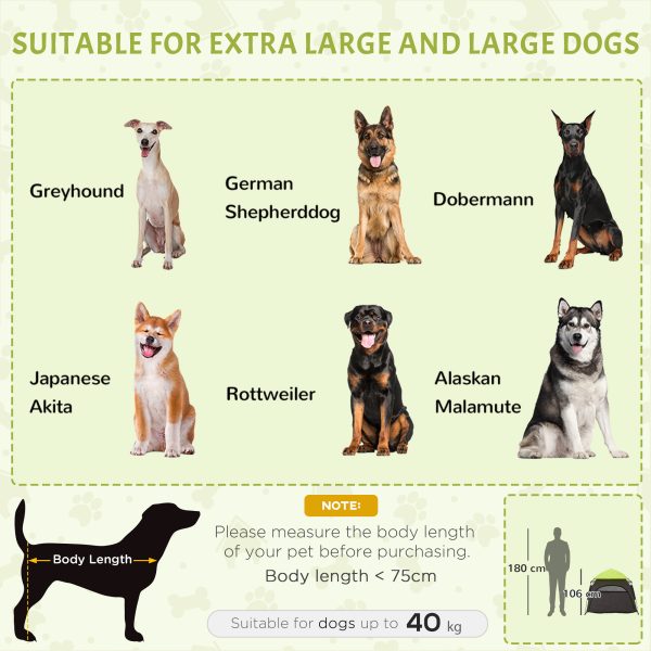 PawHut Foldable Dog Cat Tent with Waterproof Oxford Cloth, Carry Bag, Green - Image 3