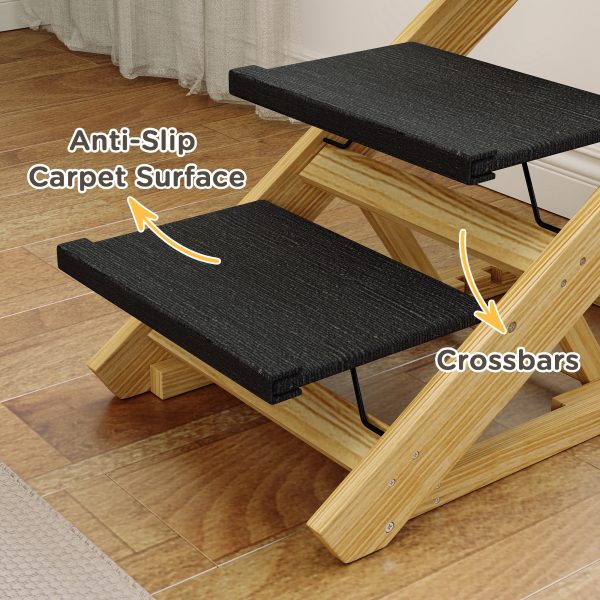PawHut Dog Steps Dog Ramp, 3-Step Adjustable Height Pet Stairs for Medium Dogs - Image 8