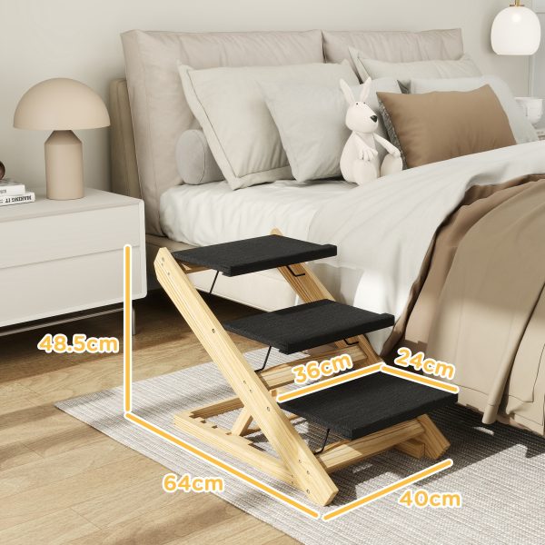 PawHut Dog Steps Dog Ramp, 3-Step Adjustable Height Pet Stairs for Medium Dogs - Image 5
