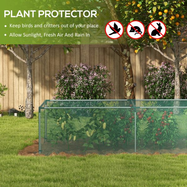 Outsunny 8' x 4' Plant Protection Tent Crop Cage with Door, Green - Image 3