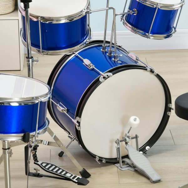 AIYAPLAY 11 Piece Junior Drum Set for Kids with Stool, Drumsticks, Blue - Image 8