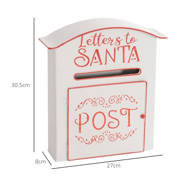 HOMCOM Christmas Post Box Wall Mounted Santa Mailbox for Xmas Decoration - Image 5