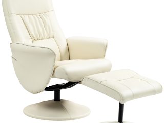 HOMCOM PU Leather Armchair and Footrest Swivel Recliner w/ Ottoman