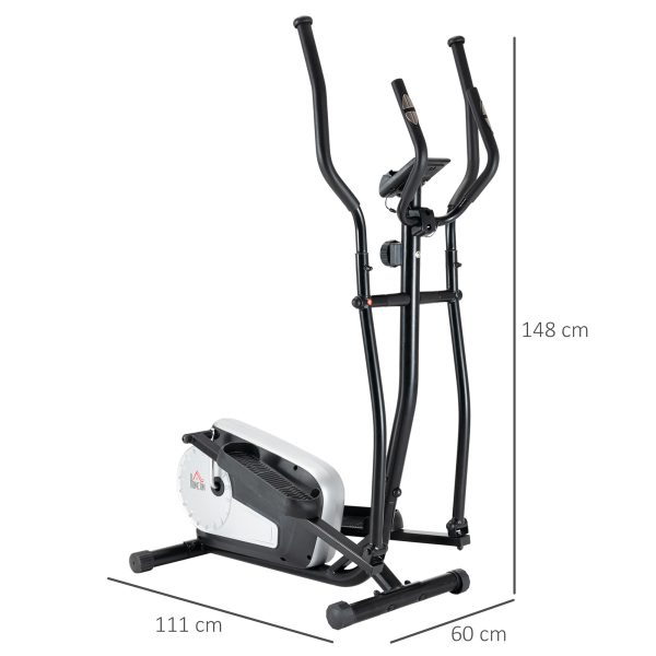 HOMCOM Elliptical Cross Trainer w/ Adjustable Resistance, LCD Monitor, Wheels - Image 5