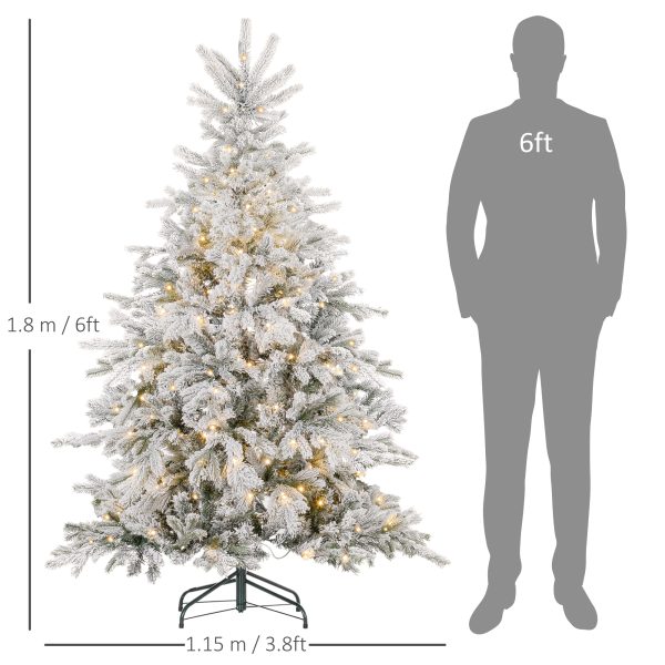 HOMCOM 6 Ft Artificial Christmas Tree with Realistic Snow Branches, LED Lights - Image 5