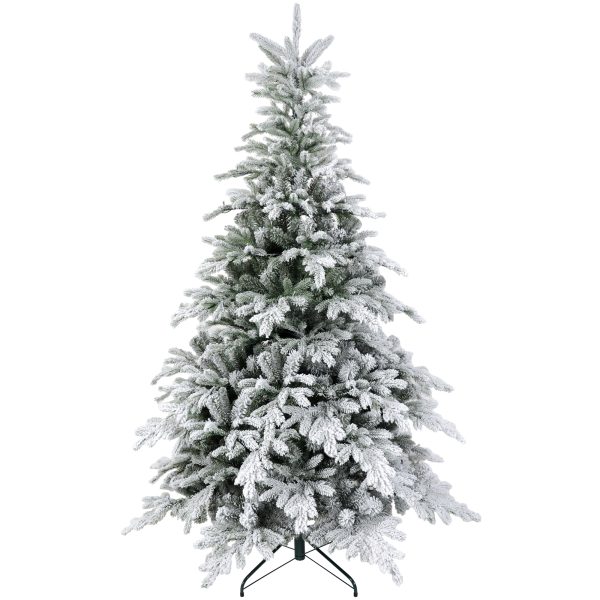 HOMCOM 6 Ft Artificial Christmas Tree with Realistic Snow Branches, LED Lights