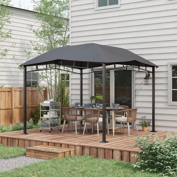 Outsunny 3x3(m) Outdoor Patio Gazebo Pavilion Canopy Tent Steel Frame Grey - Image 2