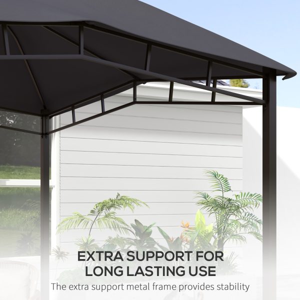 Outsunny 3x3(m) Outdoor Patio Gazebo Pavilion Canopy Tent Steel Frame Grey - Image 6