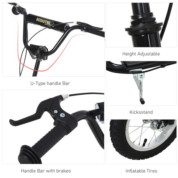 HOMCOM Kids Stunt Scooter with 12" Rubber Wheels, Adjustable Handlebar - Image 4