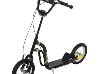 HOMCOM Kids Stunt Scooter with 12" Rubber Wheels, Adjustable Handlebar