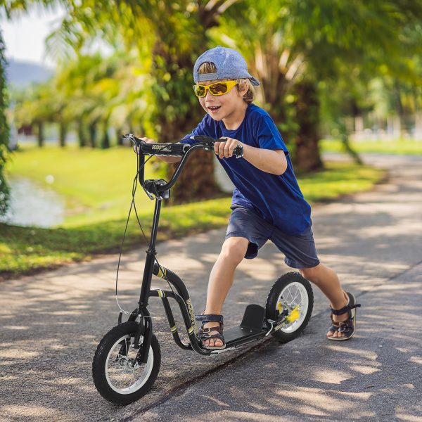 HOMCOM Kids Stunt Scooter with 12" Rubber Wheels, Adjustable Handlebar - Image 2