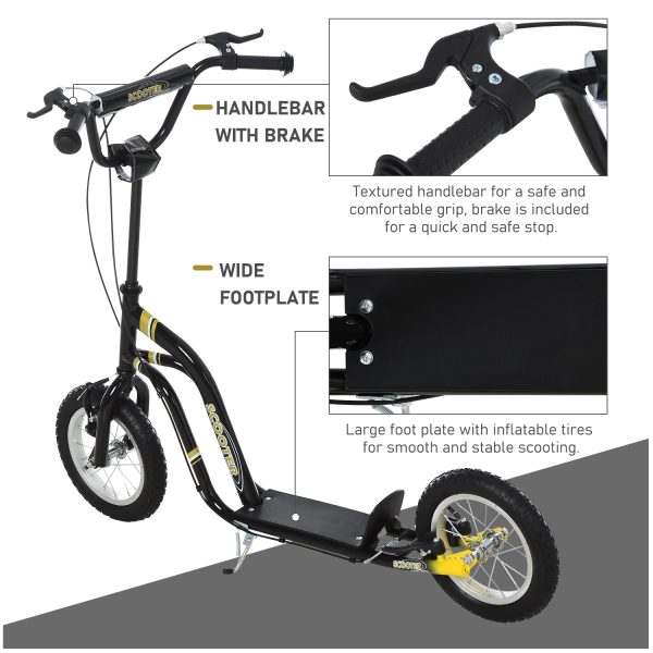 HOMCOM Kids Stunt Scooter with 12" Rubber Wheels, Adjustable Handlebar - Image 6