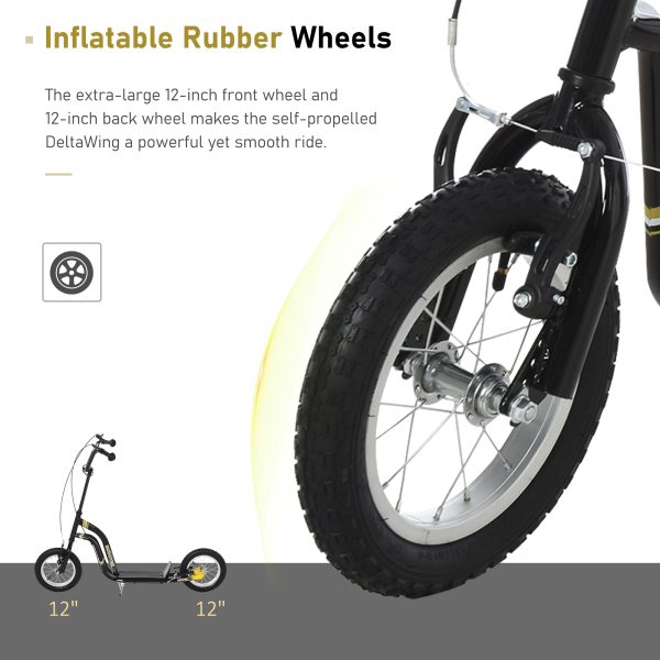 HOMCOM Kids Stunt Scooter with 12" Rubber Wheels, Adjustable Handlebar - Image 3