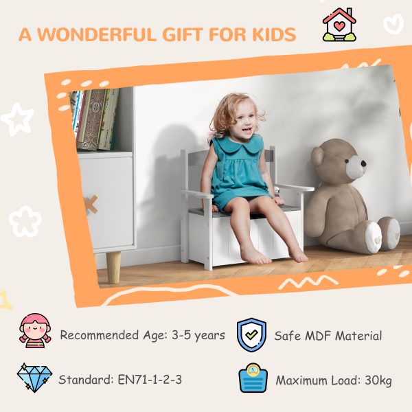 AIYAPLAY 2 in 1 Toy Box for Kids with Safety Lid for Bedroom, Nursery - Image 8