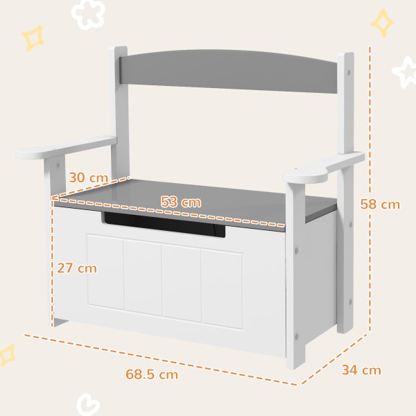 AIYAPLAY 2 in 1 Toy Box for Kids with Safety Lid for Bedroom, Nursery - Image 5