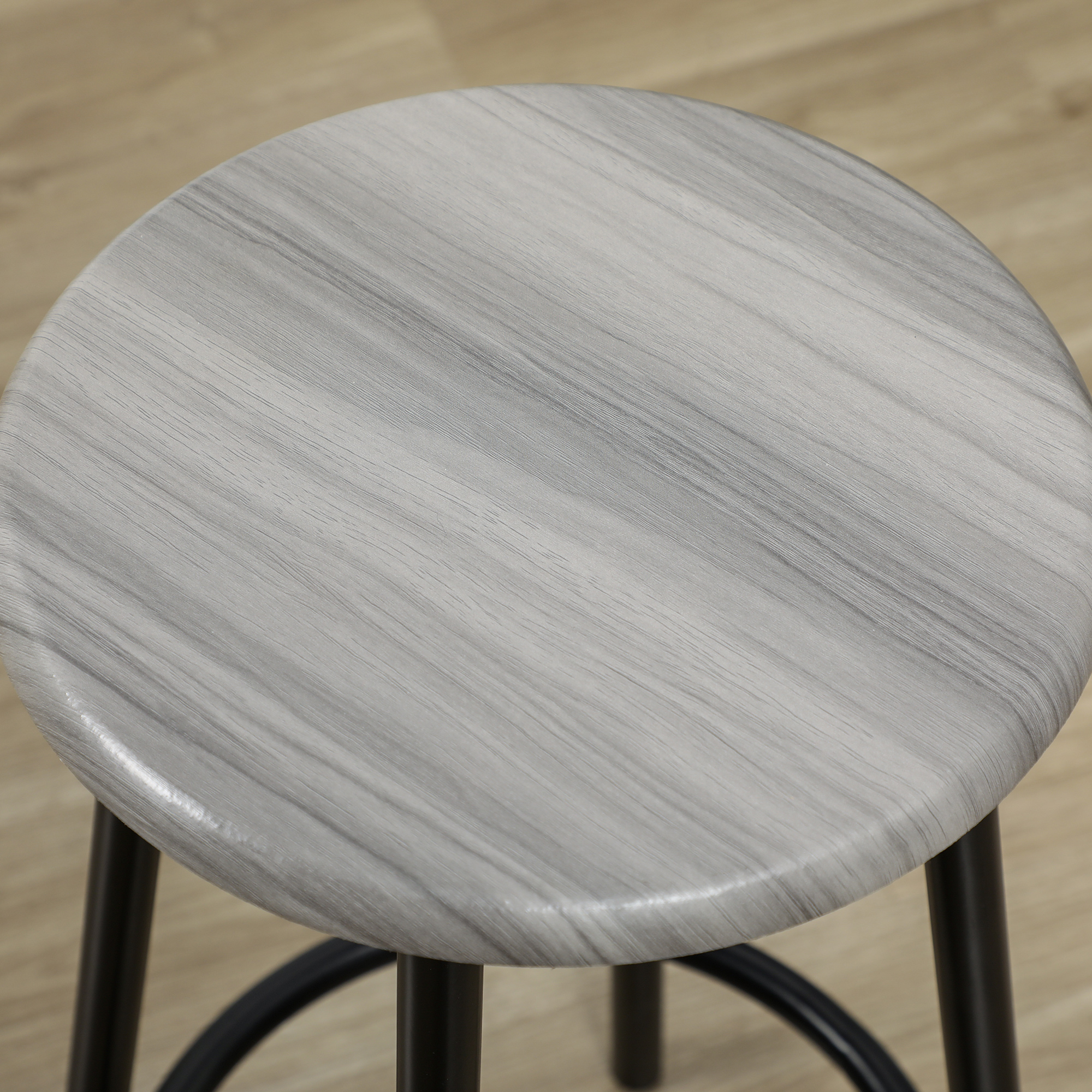 HOMCOM 5 Piece Bar Table and Stools Set with Metal Frame - Image 8