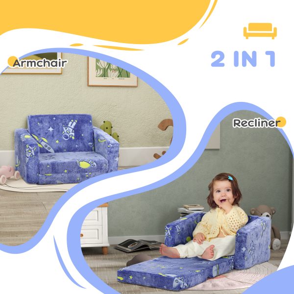 AIYAPLAY 2 in 1 Kids Folding Bed with Glow in The Dark Cosmic Design - Image 4