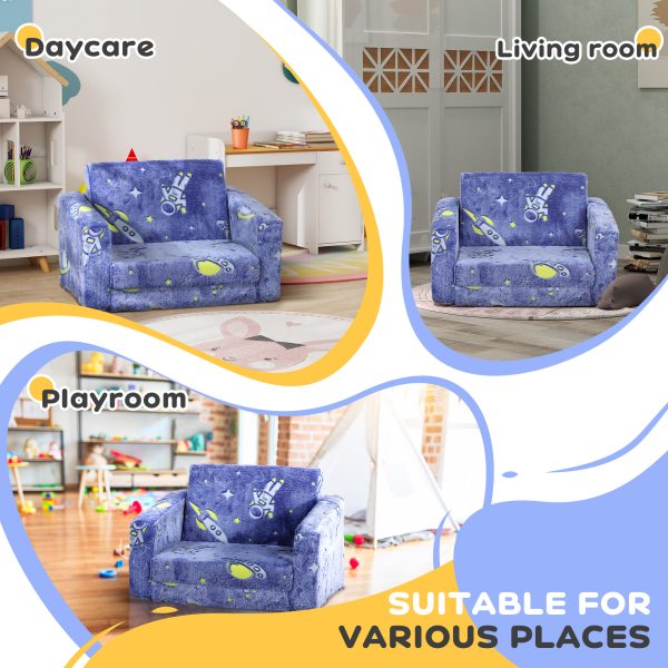 AIYAPLAY 2 in 1 Kids Folding Bed with Glow in The Dark Cosmic Design - Image 6