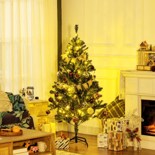 HOMCOM 5ft Artificial Christmas Tree with LED Lights, Decoration, Auto Open - Image 2