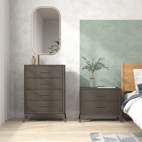 HOMCOM 4 Drawer Chest of Drawers, Fabric Dresser with Steel Frame, Brown - Image 8